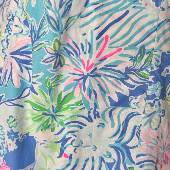LILLY PULITZER | Fiesta Stretch Dress in Coastal Blue/Lion Around, size 2 - Picture 3 of 9